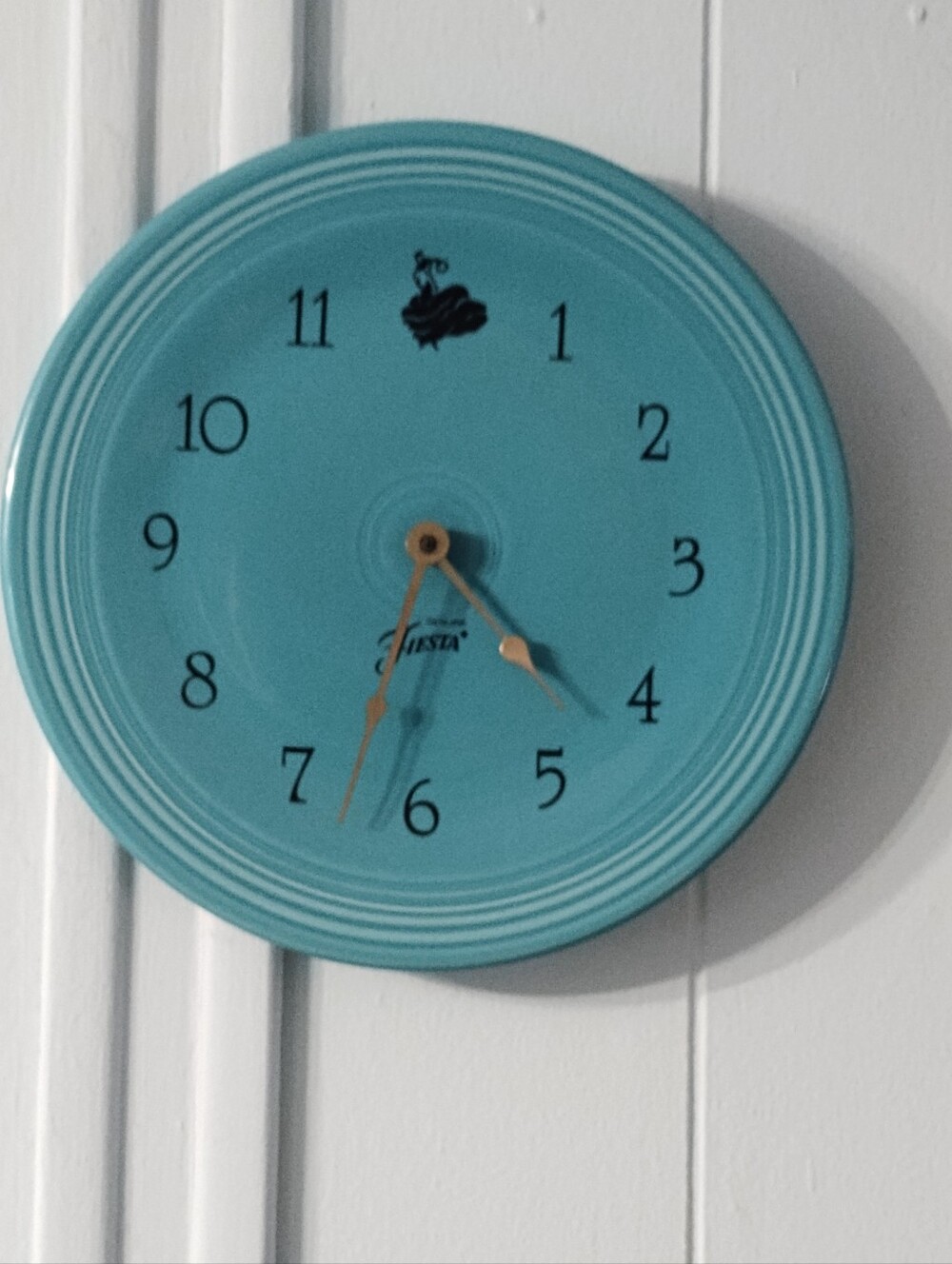 Vintage Retired Fiesta Torquoise Plate Wall Clock